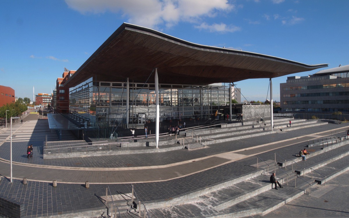 The Senedd, home of the Welsh Parliament in Cardiff Bay
